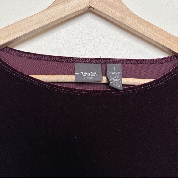 Travelers Womens 1 US Medium Collection Velvet Sequin Trim Top - Picture 8 of 12